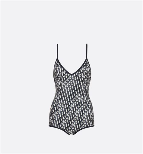 Maillot de bain une pièce Tissu technique à motif Dior Oblique doré.